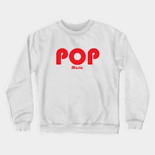 POP Music-Red Text Crewneck Sweatshirt